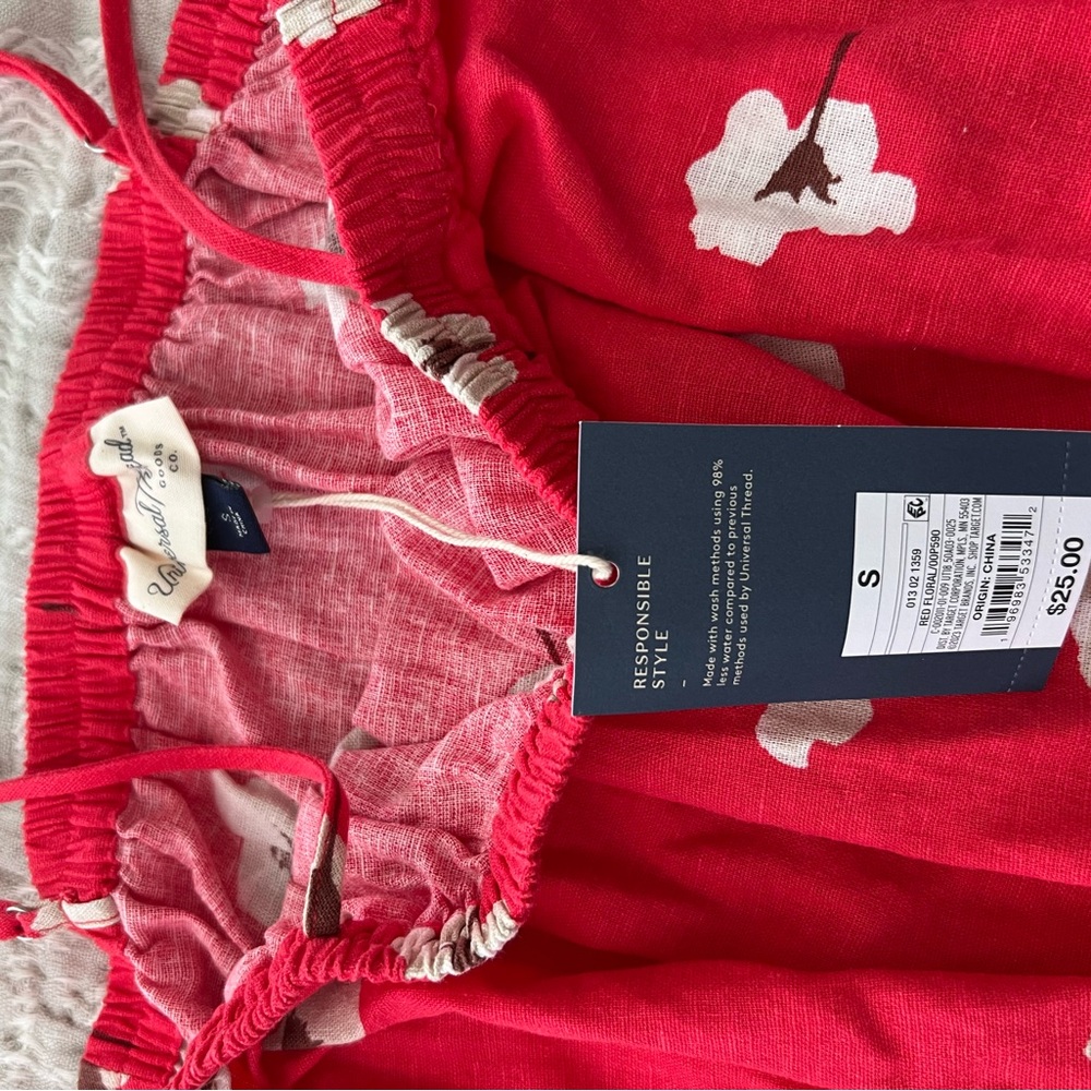 Universal Thread Red Smocked Ruffled Blouse - Picture 3 of 3